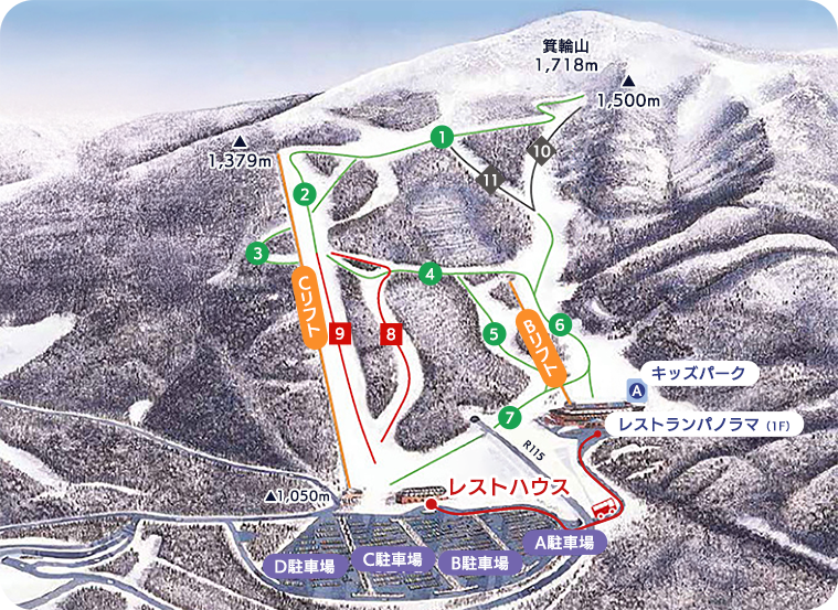 イナワシロ箕輪スキー場 ゲレンデマップ
